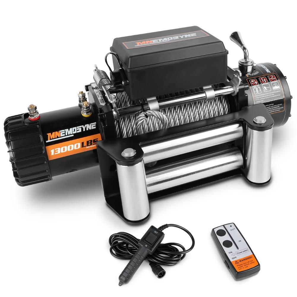 MNEMOSYNE Electric Winch 13000lbs 12V Steel Cable Towing Trailer 4WD 4X4 Truck