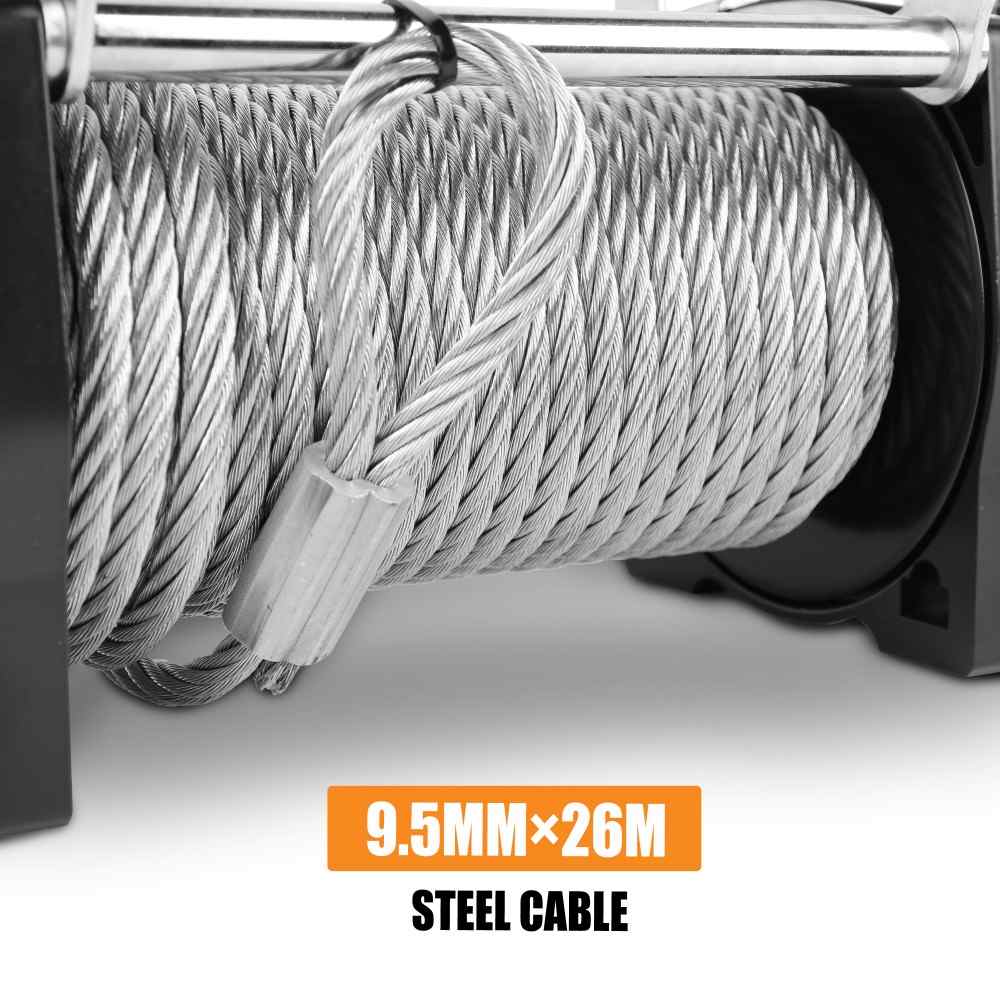 MNEMOSYNE Electric Winch 13000lbs 12V Steel Cable Towing Trailer 4WD 4X4 Truck