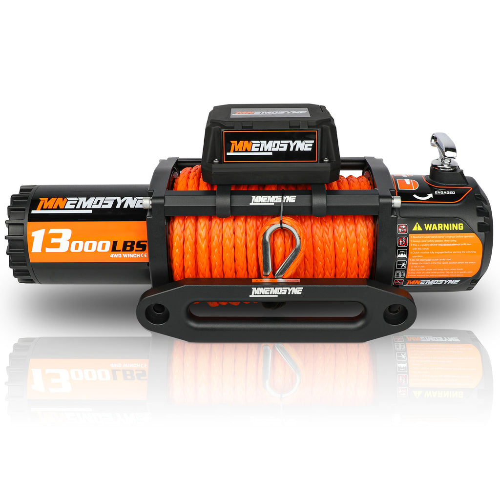 MNEMOSYNE Electric Winch 13000lbs 12V Synthetic Cable Towing Trailer 4WD 4X4 Truck