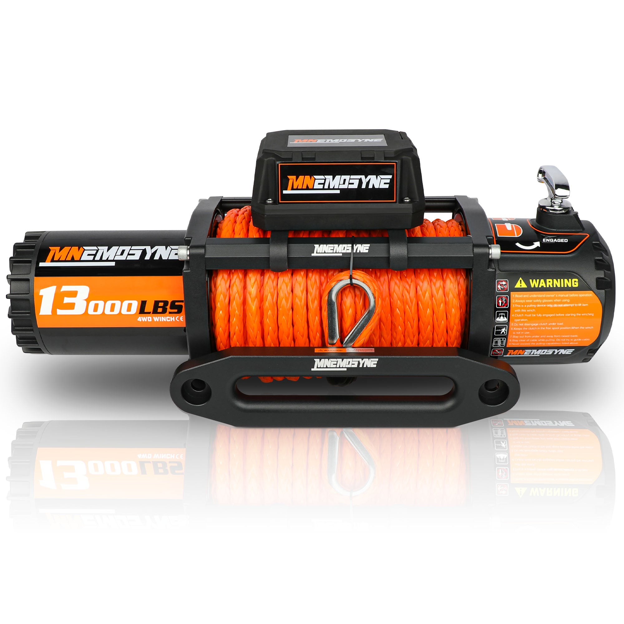 MNEMOSYNE Electric Winch 13000lbs 12V Synthetic Cable Towing Trailer 4WD 4X4 Truck