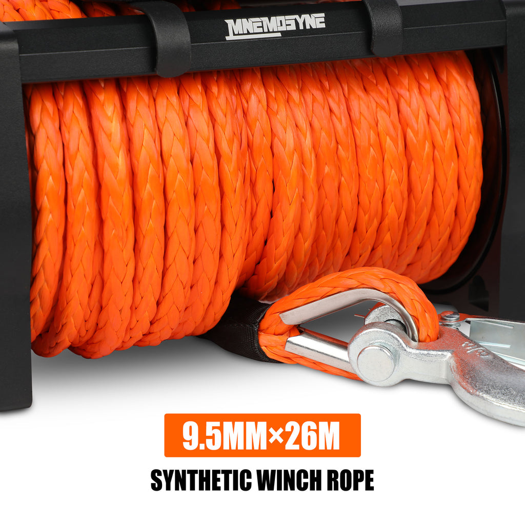 MNEMOSYNE Electric Winch 13000lbs 12V Synthetic Cable Towing Trailer 4WD 4X4 Truck