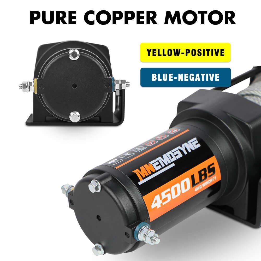 MNEMOSYNE Electric Winch 4500lb Steel Rope Wireless Remote Towing ATV UTV