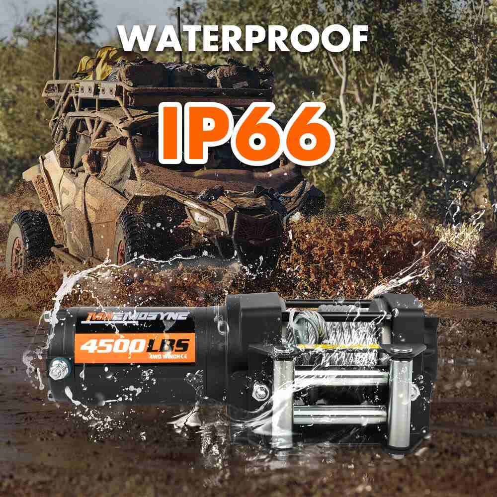 MNEMOSYNE Electric Winch 4500lb Steel Rope Wireless Remote Towing ATV UTV