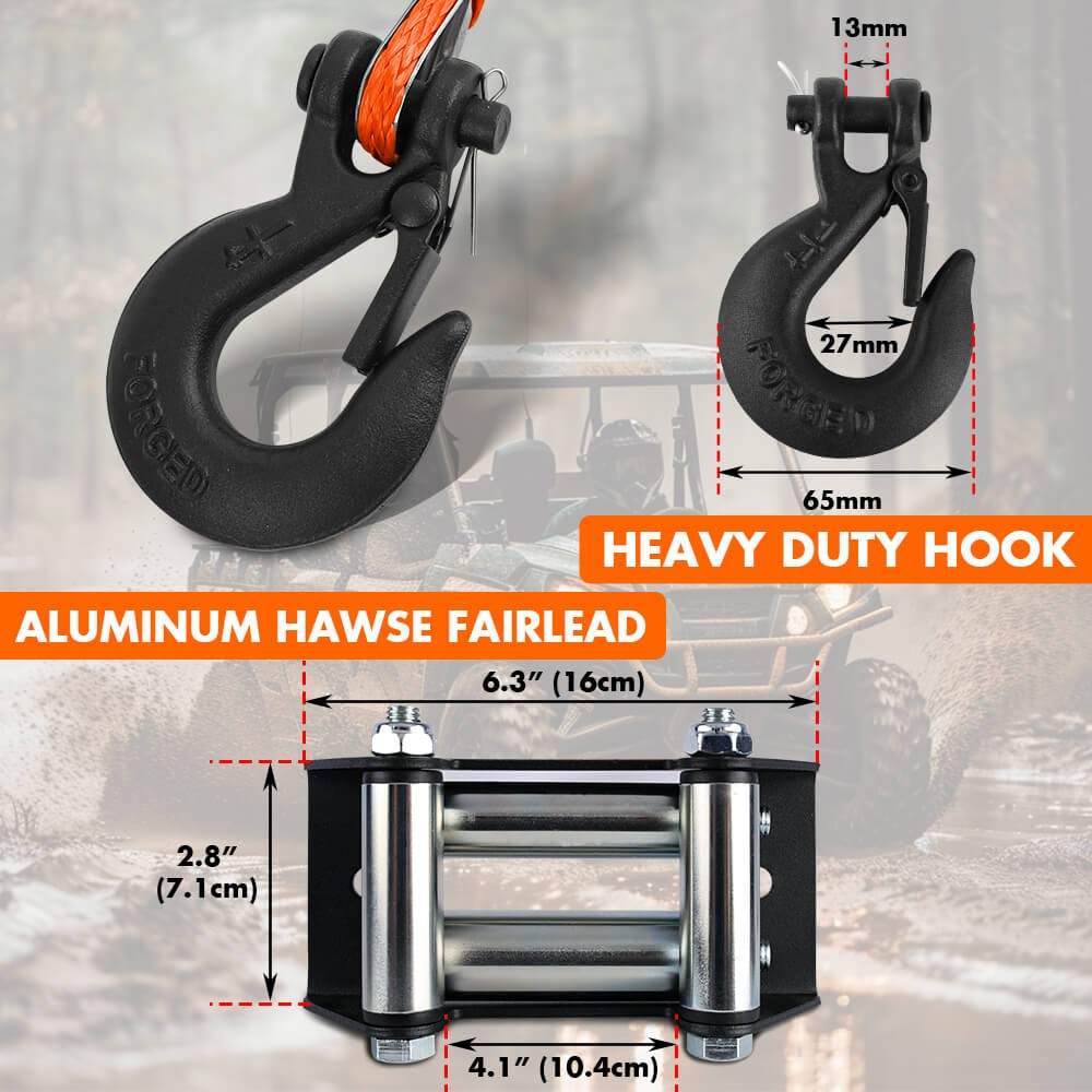 MNEMOSYNE Electric Winch 4500lb Steel Rope Wireless Remote Towing ATV UTV