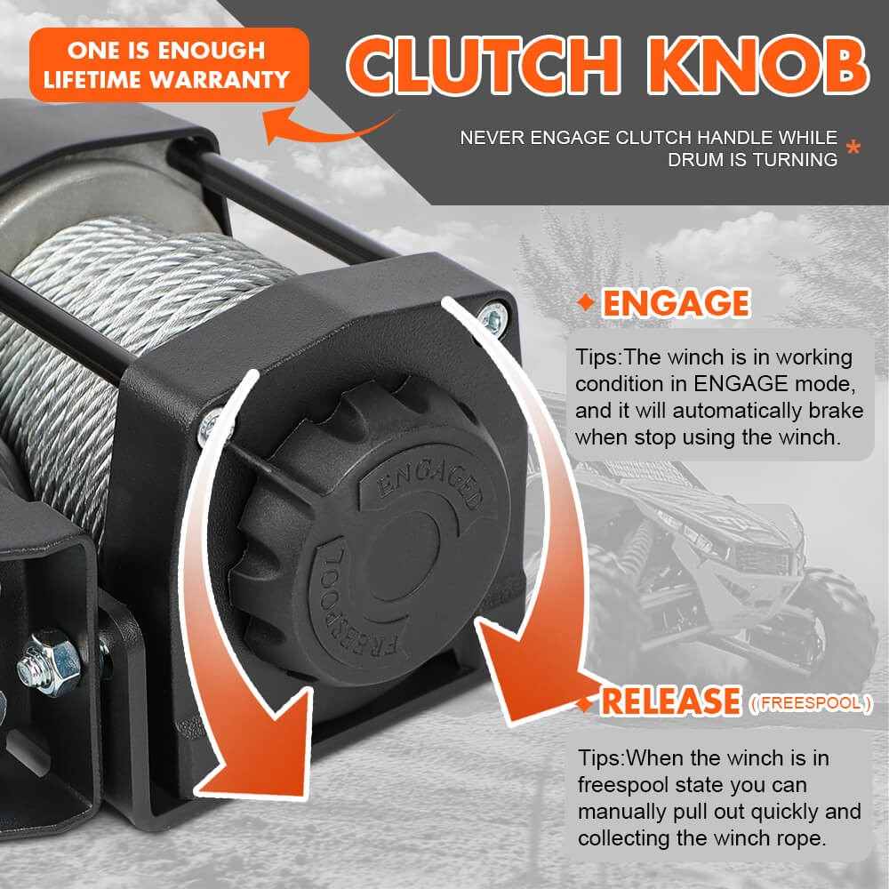 MNEMOSYNE Electric Winch 4500lb Steel Rope Wireless Remote Towing ATV UTV