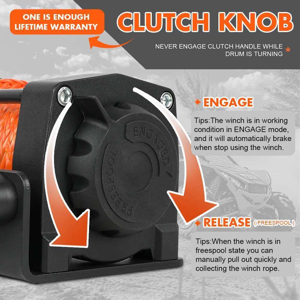 MNEMOSYNE Electric Winch 4500lb Synthetic Rope Wireless Remote Towing ATV UTV