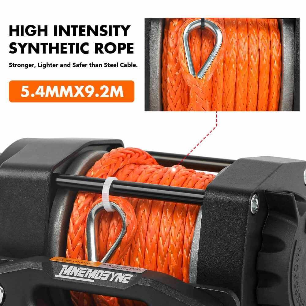 MNEMOSYNE Electric Winch 4500lb Synthetic Rope Wireless Remote Towing ATV UTV
