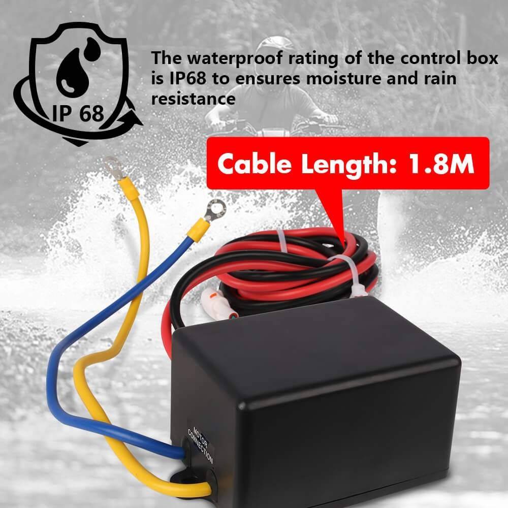 MNEMOSYNE Electric Winch 4500lb Synthetic Rope Wireless Remote Towing ATV UTV