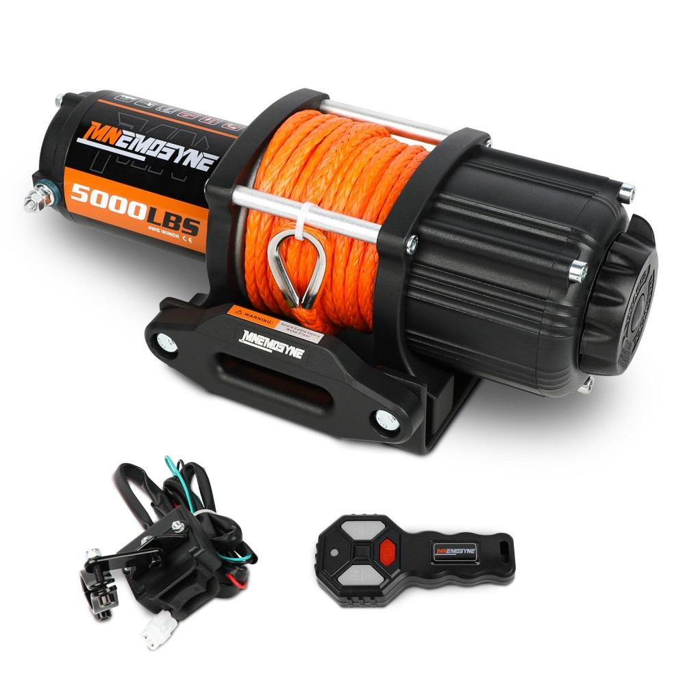 MNEMOSYNE Electric Winch 5000lb Synthetic Rope Wireless Remote Towing ATV UTV