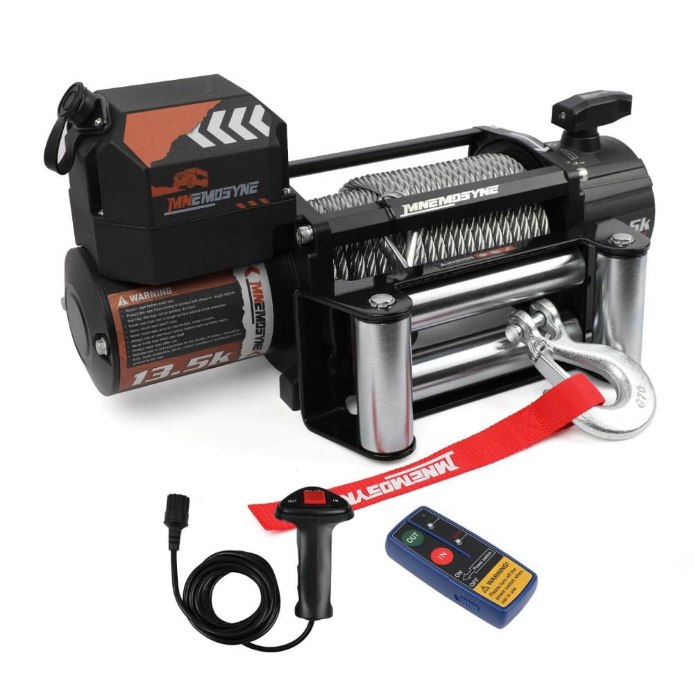 MNEMOSYNE Winch 13500LBS 12V Wireless Steel Cable Truck Trailer Towing 4WD