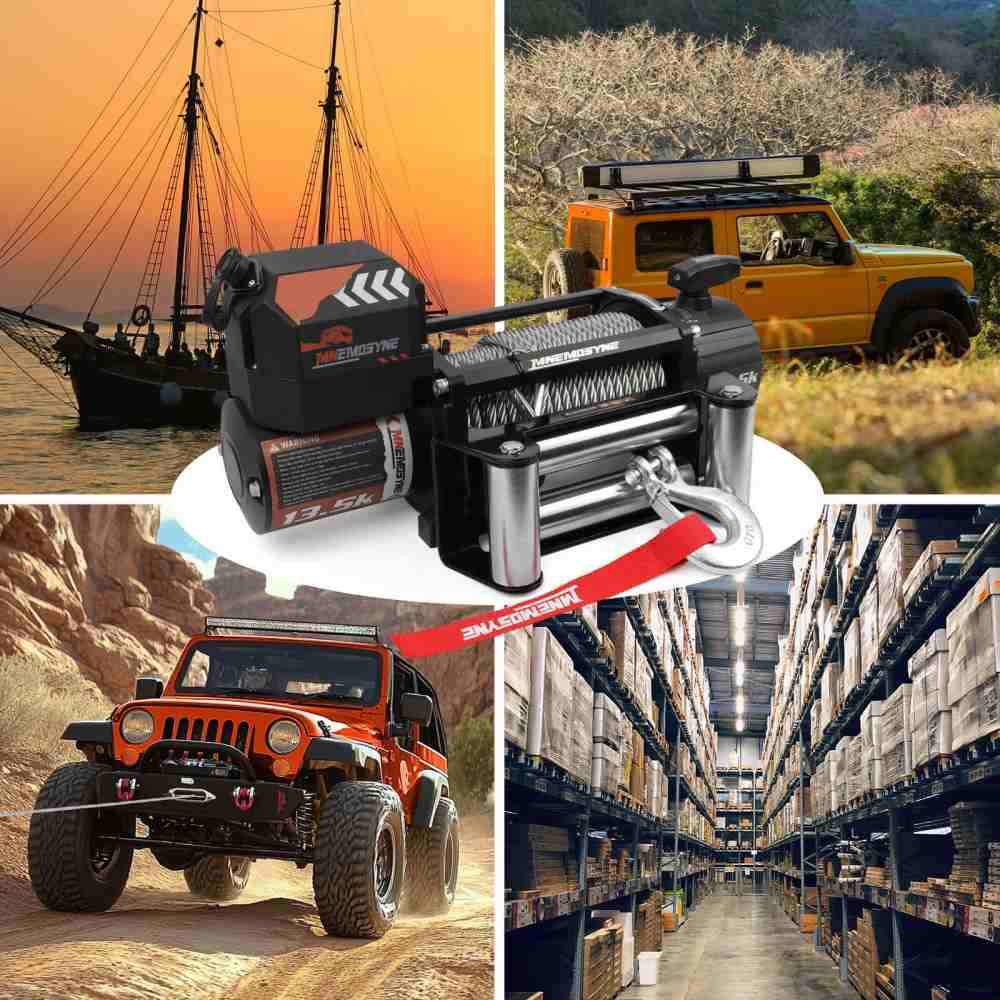 MNEMOSYNE Winch 13500LBS 12V Wireless Steel Cable Truck Trailer Towing 4WD