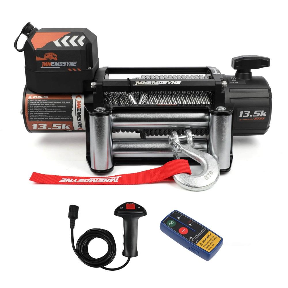 MNEMOSYNE Winch 13500LBS 12V Wireless Steel Cable Truck Trailer Towing 4WD