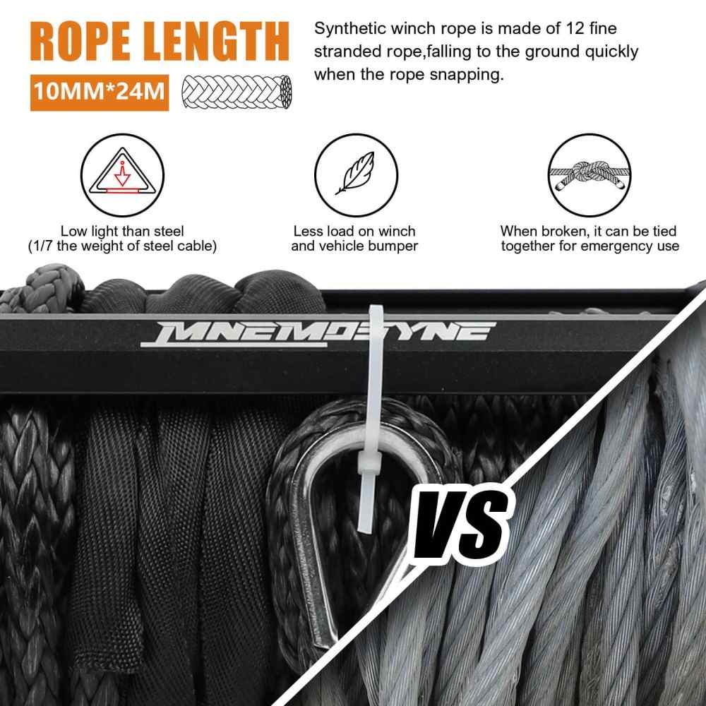 MNEMOSYNE Electric Winch 13500LBS 12V Wireless Synthetic Cable Truck Trailer Towing